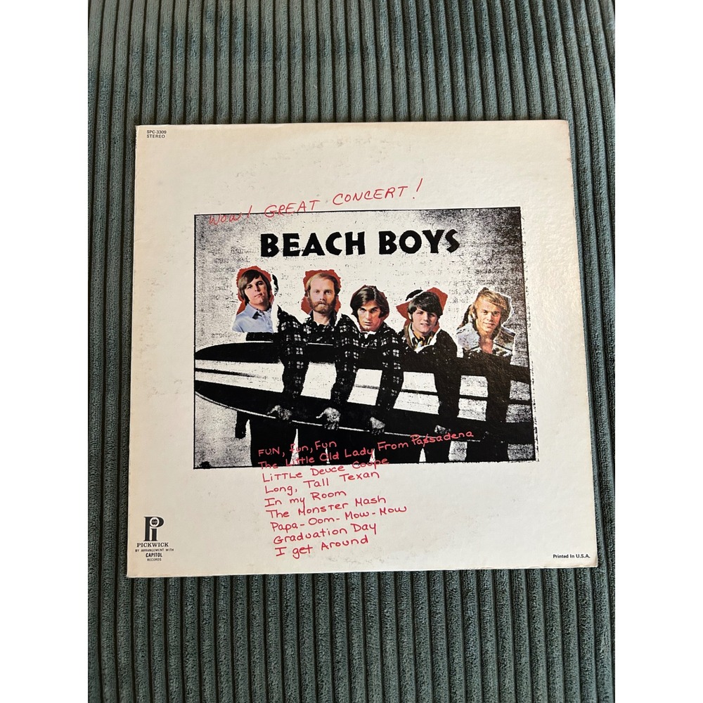 Beach Boys Wow Great Concert‎ Vinyl Record Pickwick SPC-3308 Stereo LP
